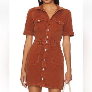 PAIGE Rust Brown Mini Shirt Dress
